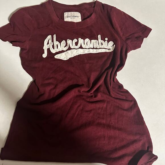 Y2k vintage Abercrombie and fitch maroon top sz small - Picture 4 of 6